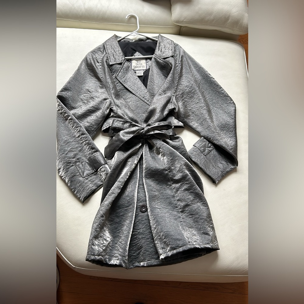 Silver trench coat